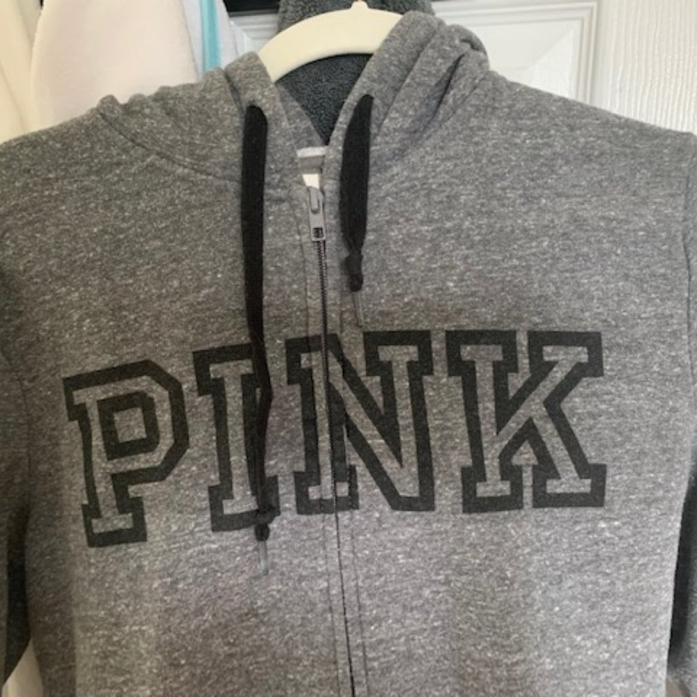 Victoria Secret PINK  dark grey/black zip-up hood